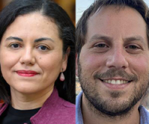 Kellogg Faculty Fellow Abby Córdova and PhD Fellow Natán Skigin Kellogg Faculty Fellow Abby Córdova and PhD Fellow Natán Skigin