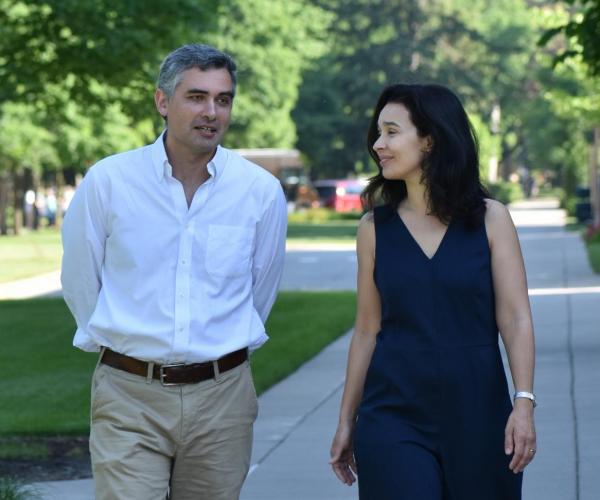 Kellogg Visiting Fellows Catia Batista and Pedro Vicente